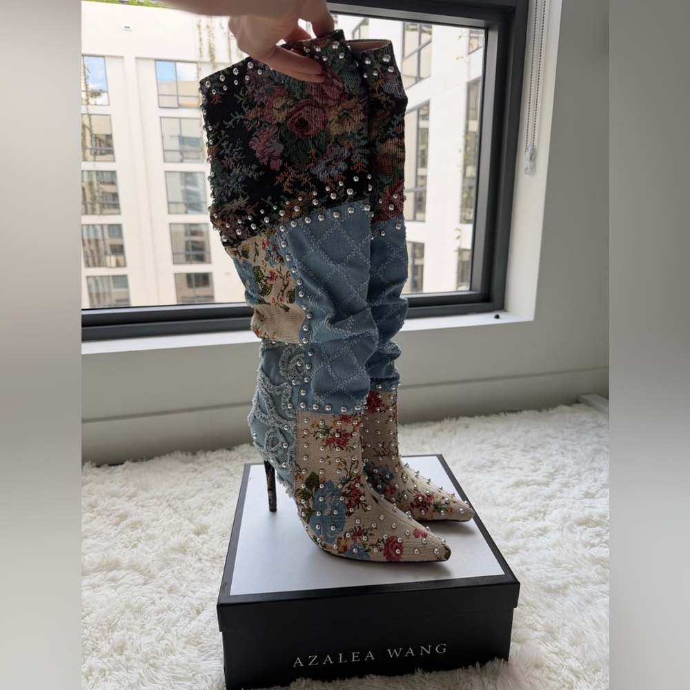 Azalea Wang Floral Heeled Boots - Multicolor